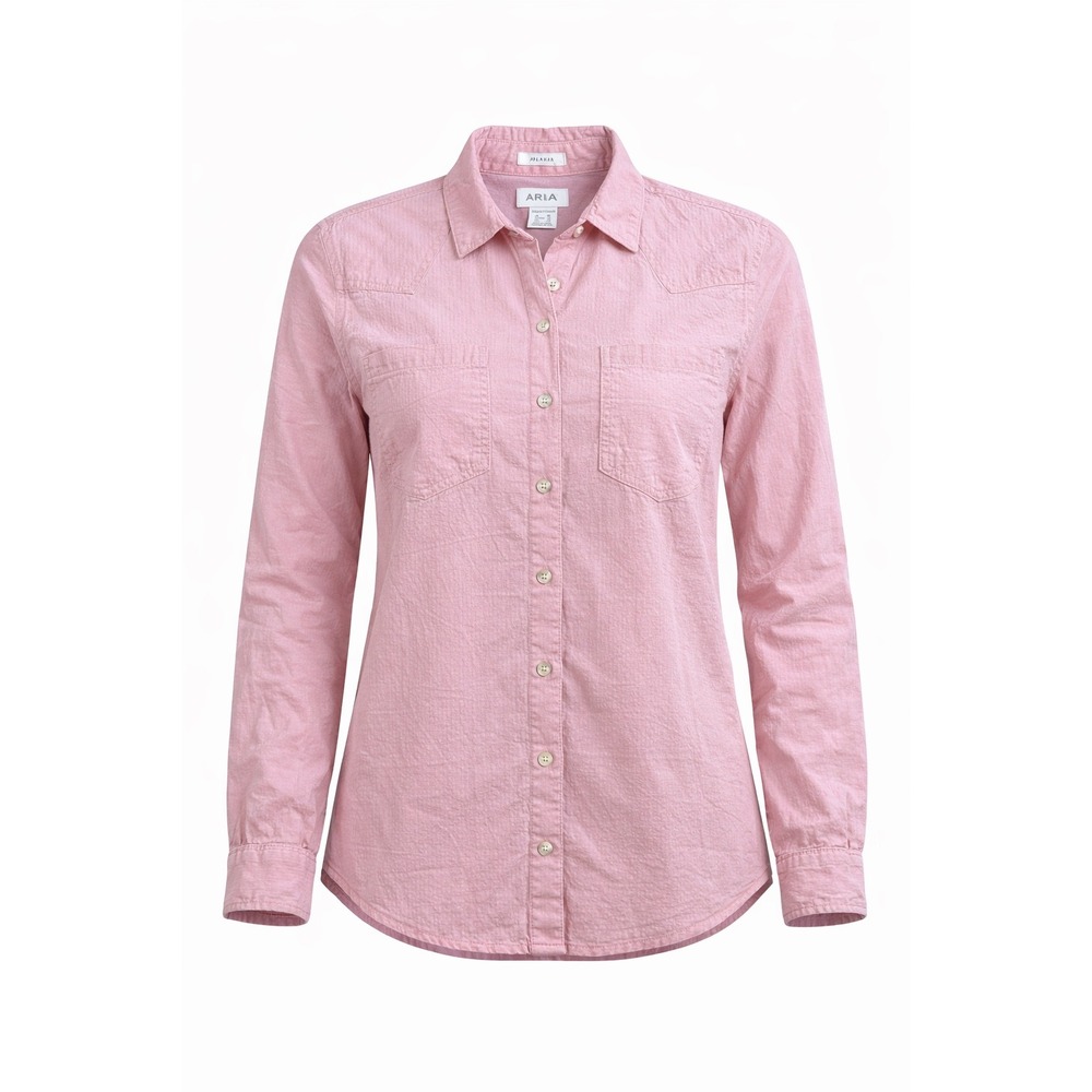Ariat Billie Jean relaxed Pink Button Down Shirt Womens XL farm western pastel‎